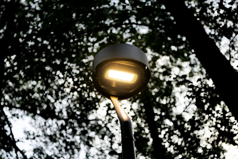 a close - up view of a streetlight on top of a pole