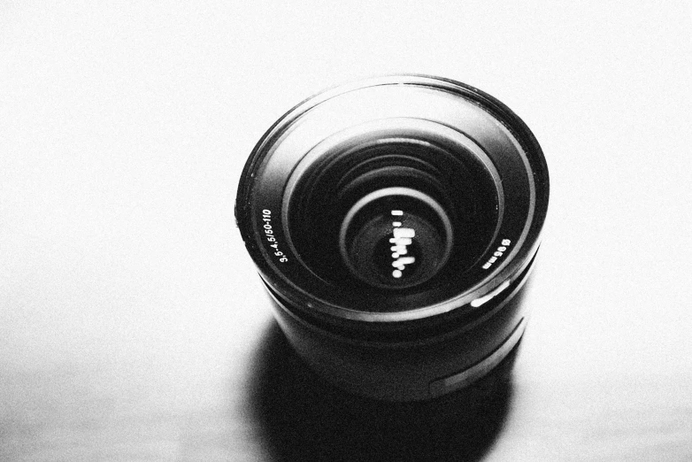 a view from below of the lens on a table