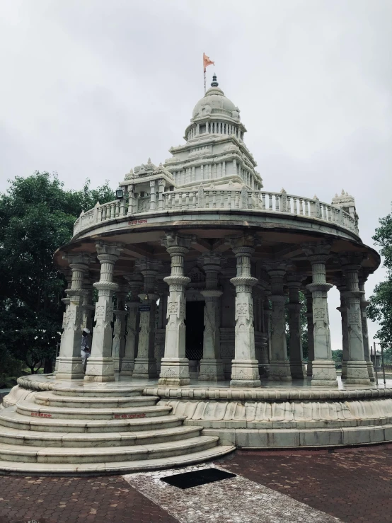 stone steps are on top of the structure