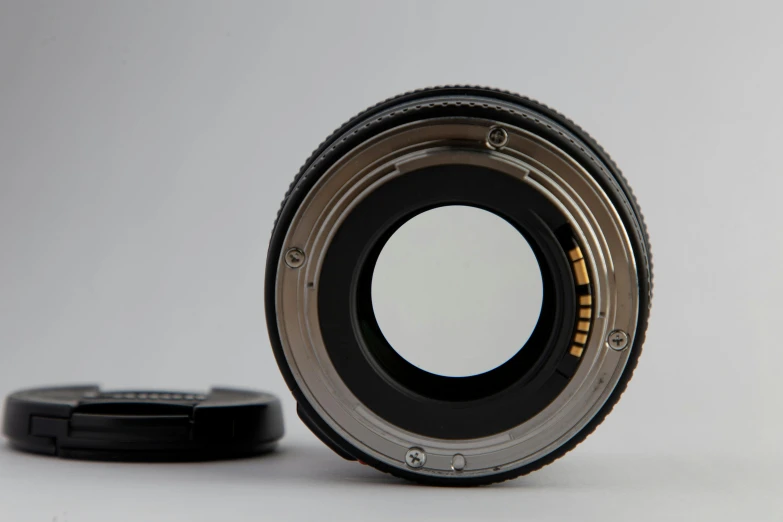 lens adapter and cap on a white background