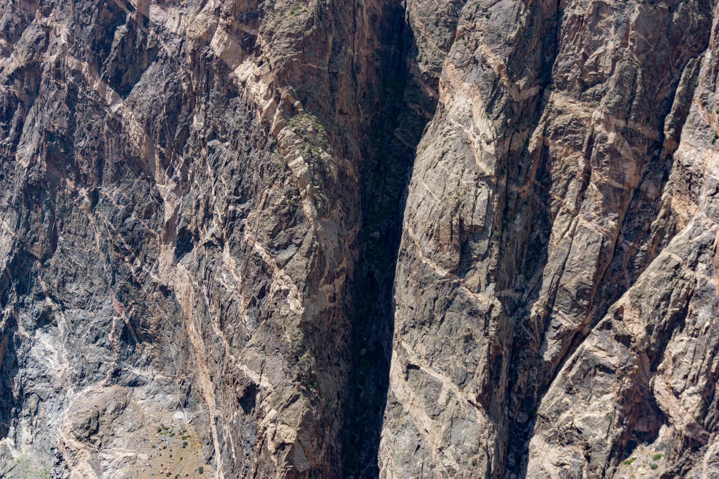 several black canyons are shown from above