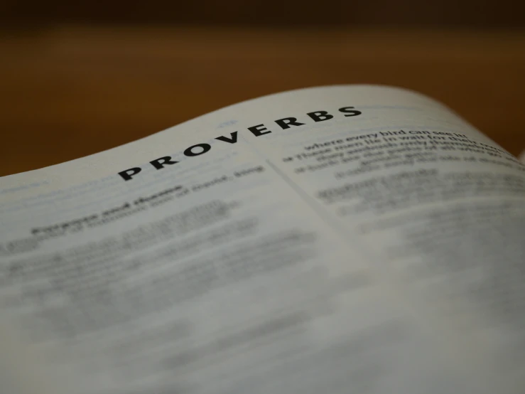 a closeup of a book and a bookmark with the word provers written in it