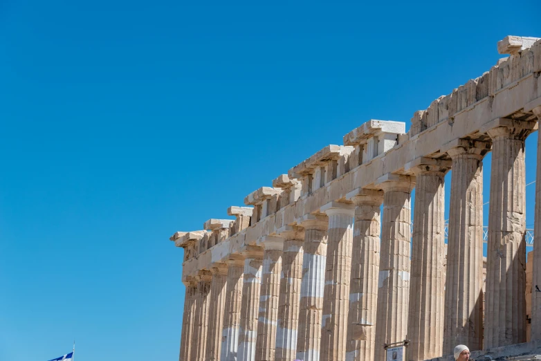 the front facade of an ancient greek building