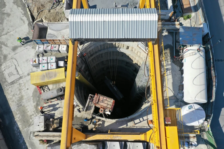 a large hole in the side of a road