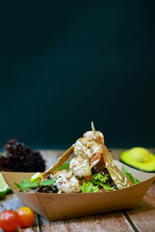 a close up view of a food dish on a table