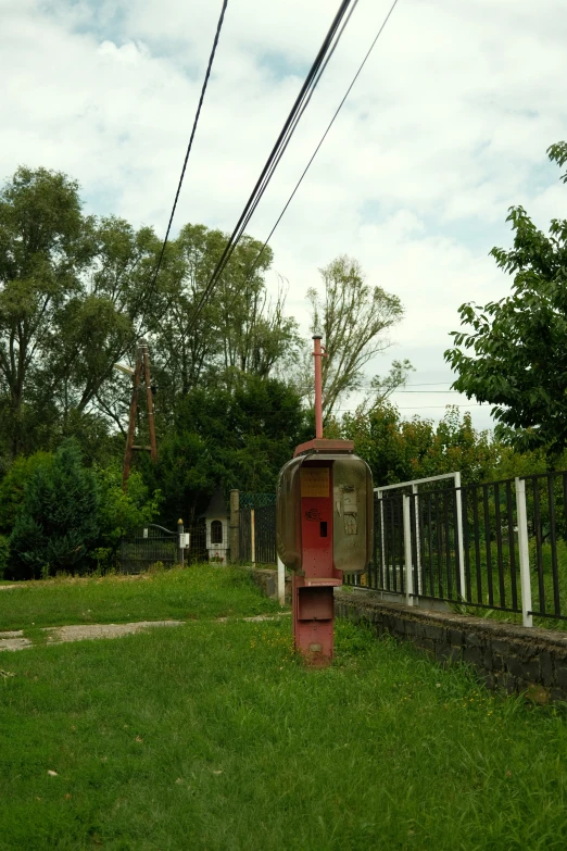 the mailbox is located in the yard
