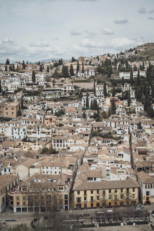 large city area with brown and white buildings