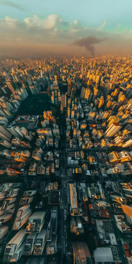 an aerial view of the city from above