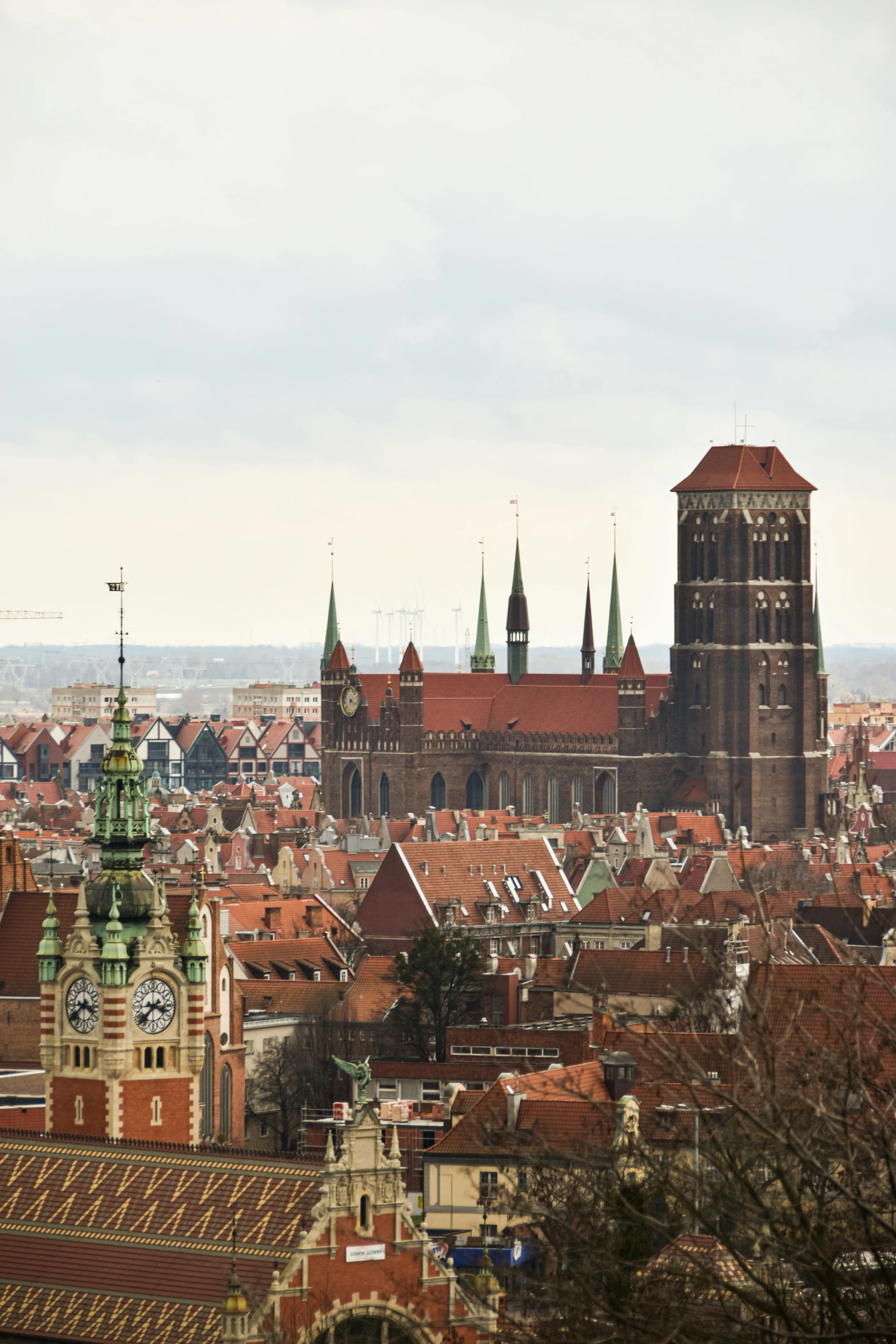 a view of the city is taken from above