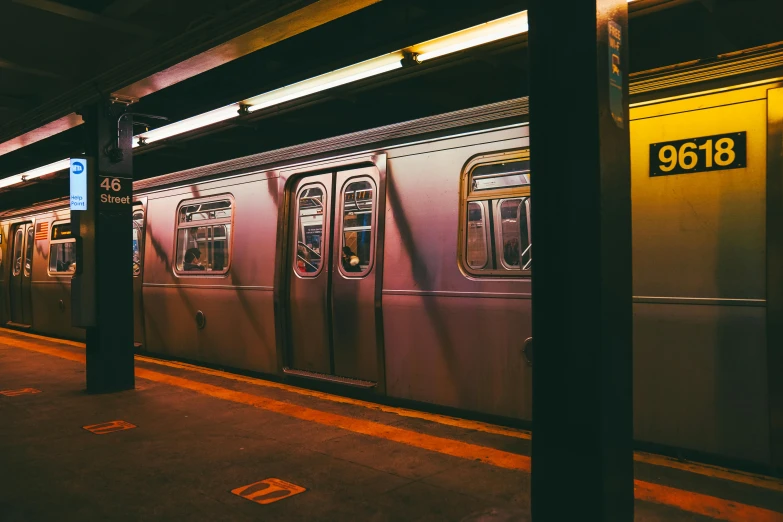 the train is waiting at the empty station