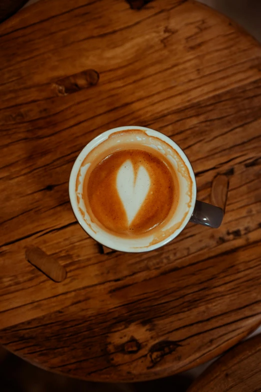 a cappuccino with a heart in it