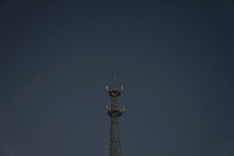 the large tower is near some small stars