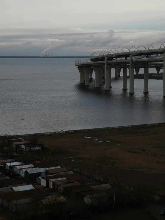 a road that goes over water with lots of bridges