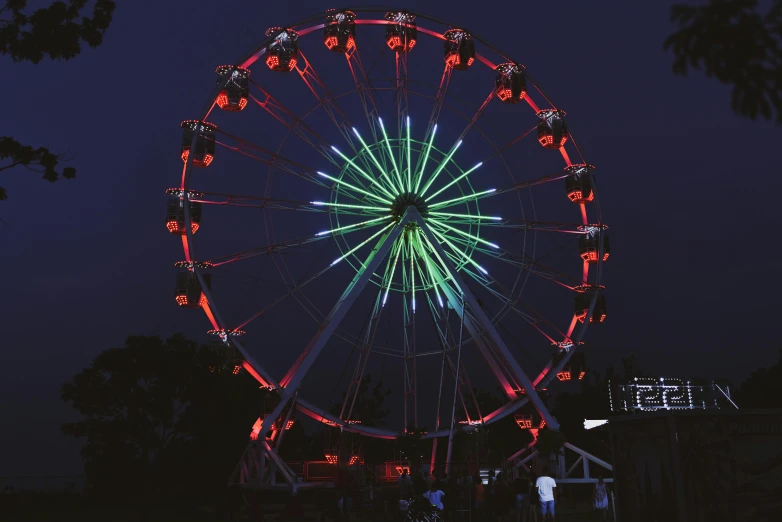 an amut wheel lit up in the dark