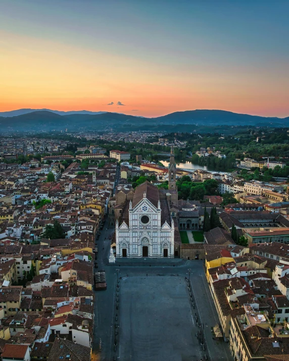 an aerial s of a church in the city of quit