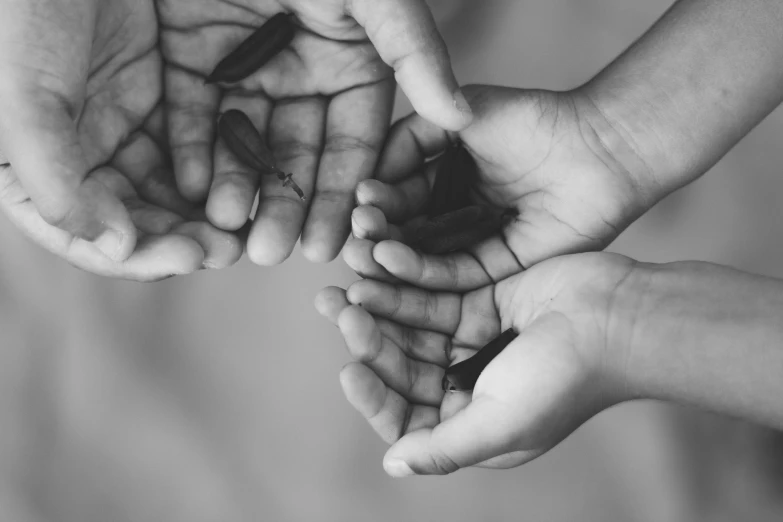 black and white po of baby's hands cupped together