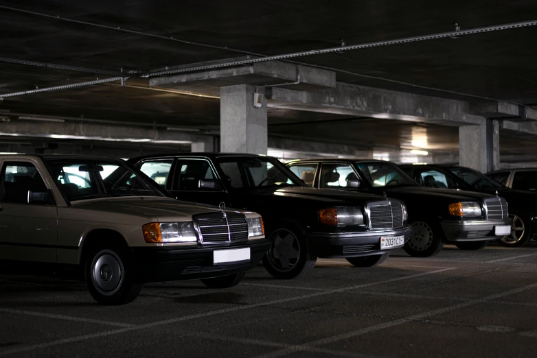 a number of cars parked in a parking lot