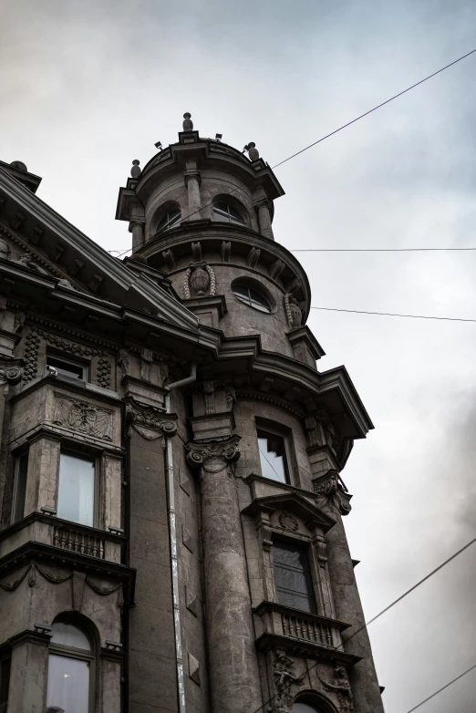 a dark gray picture of an old building