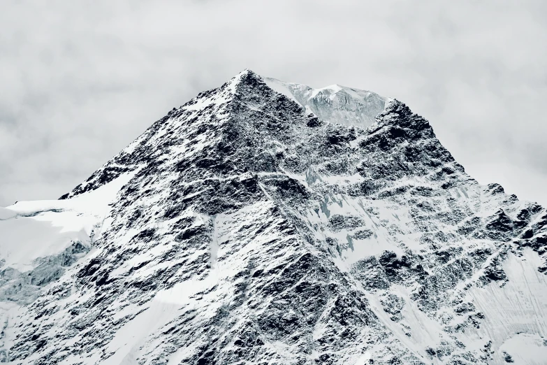 a big mountain with some snow on it