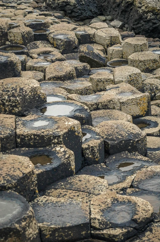 a group of grey stone blocks sitting next to each other