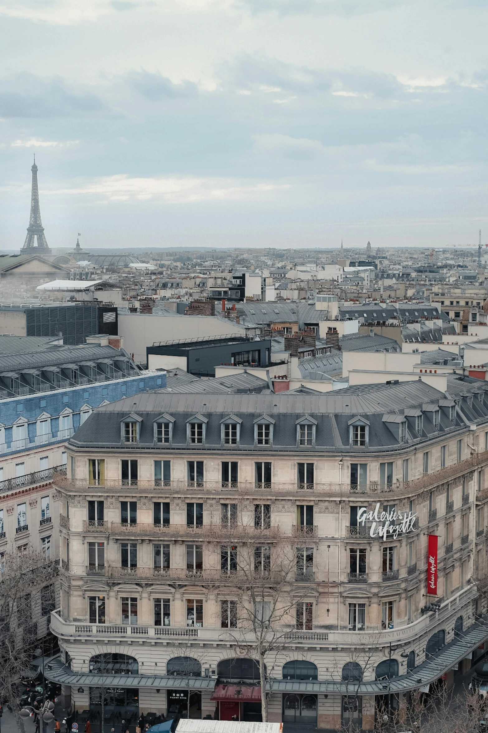 an aerial view of a cityscape that looks like paris