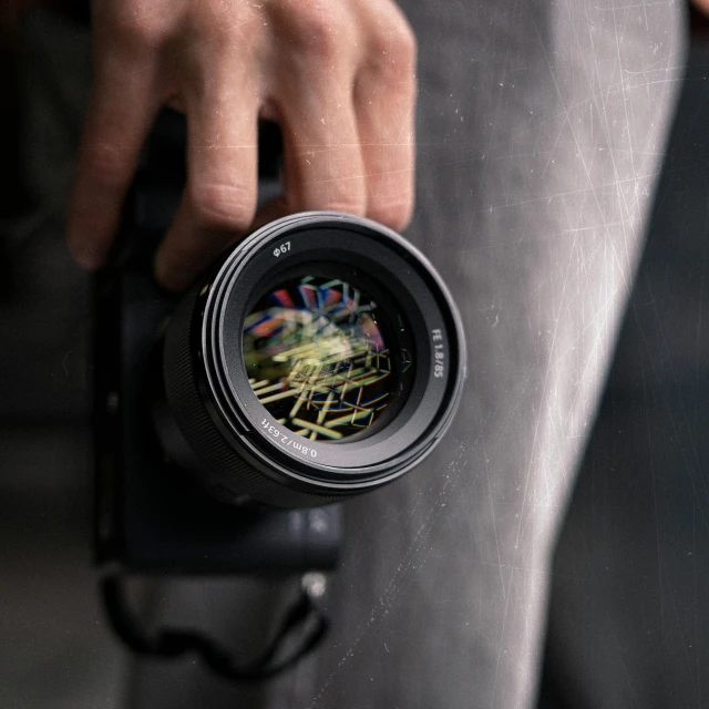 the camera is in close view and showing a pattern on its side