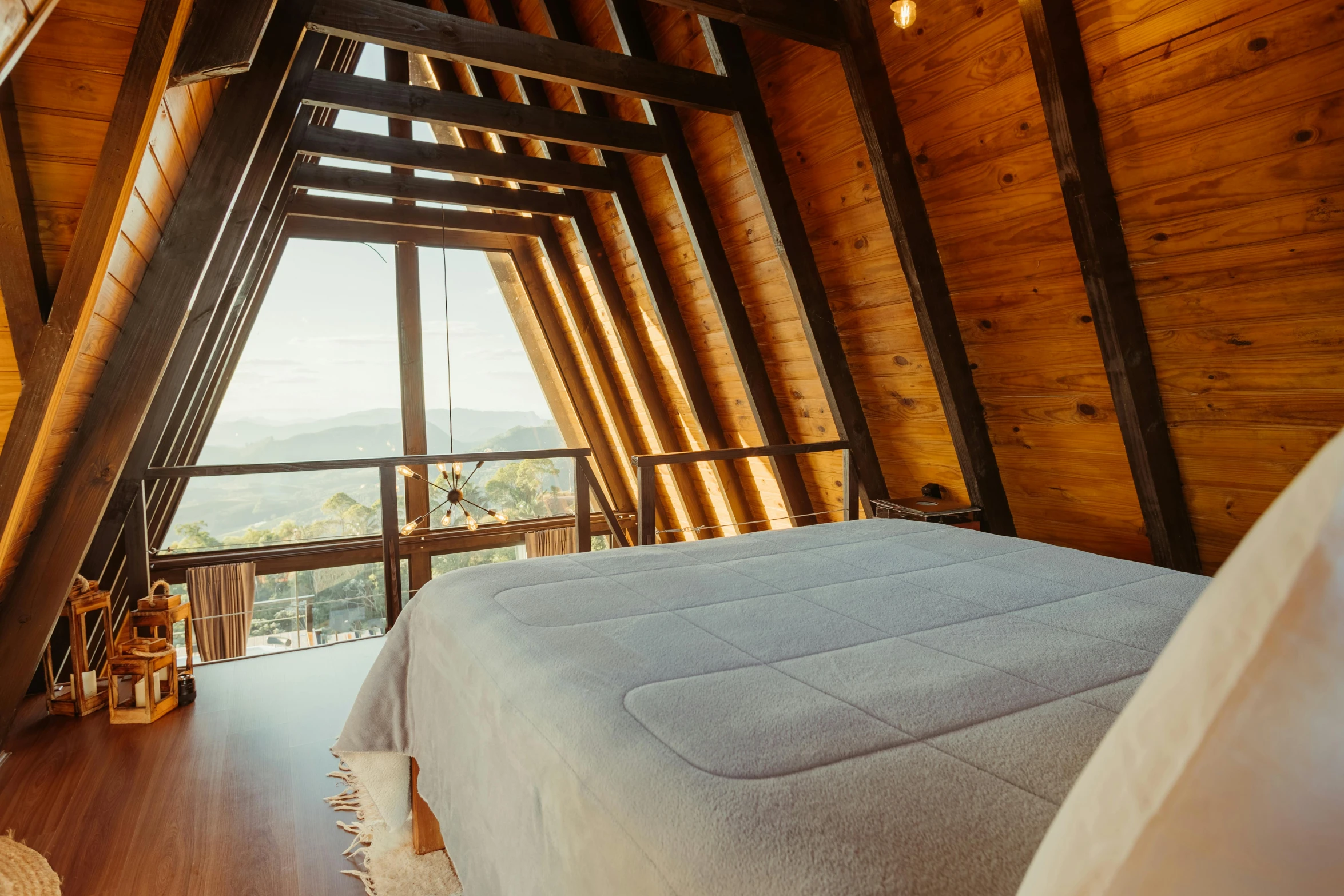 the loft is made up to accommodate sleeping and sleeping positions