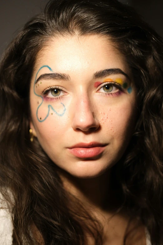 a close up of a person with makeup