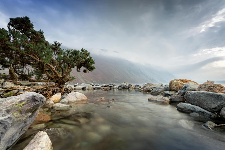 an outdoor area features clear water and rocks