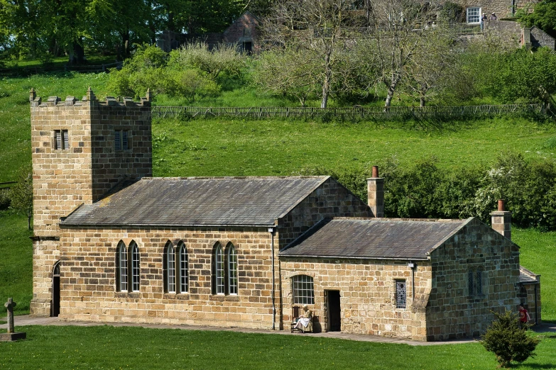 an old church with a bell tower on top