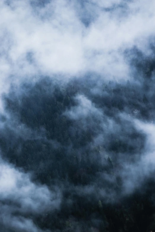 a lone red fire hydrant surrounded by clouds