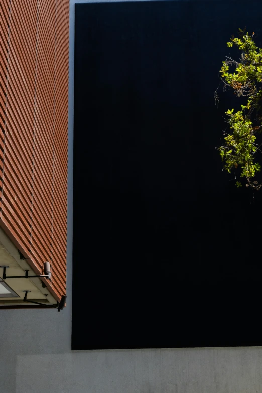 a building and a tree outside with dark background