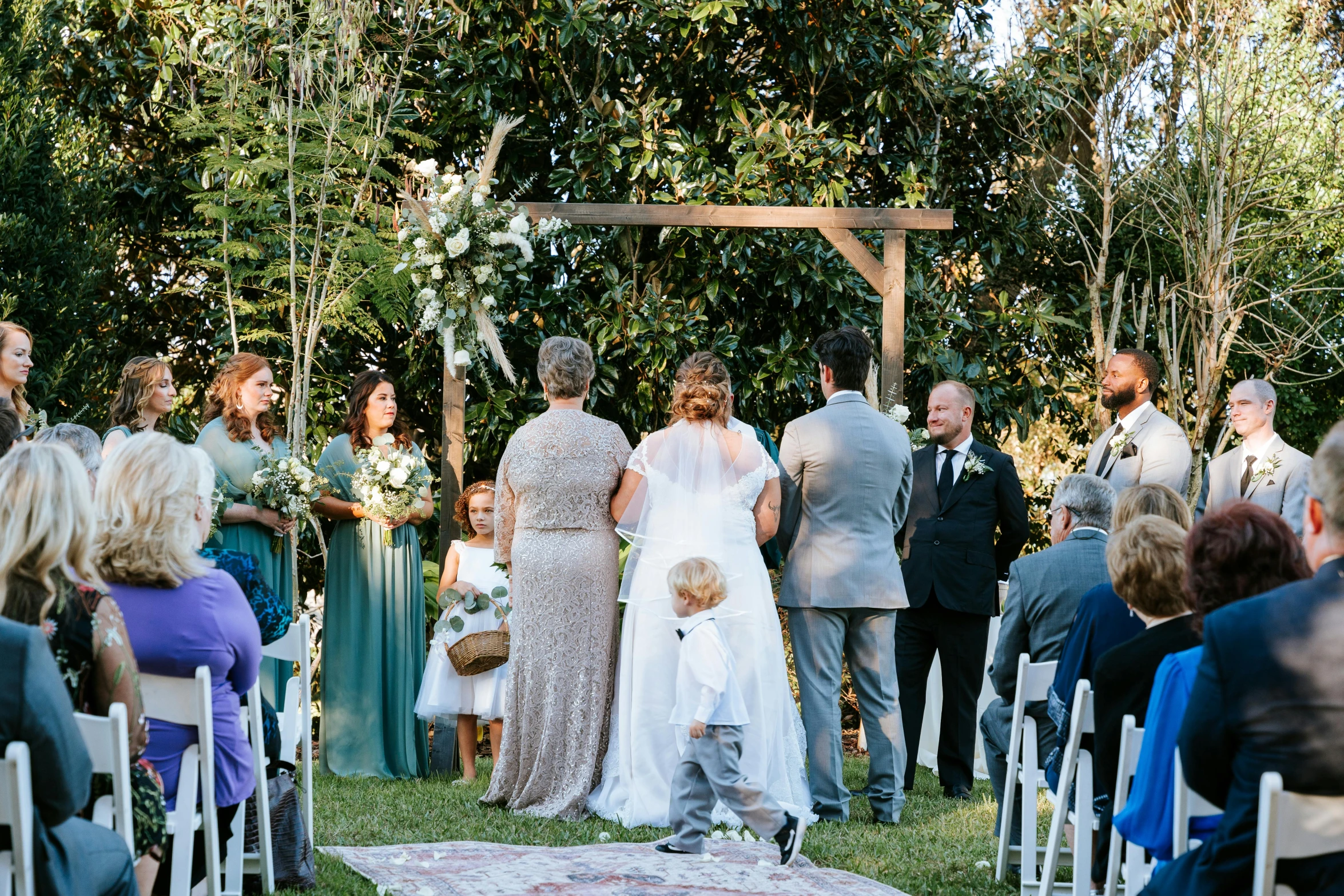 a wedding ceremony in a park by itself