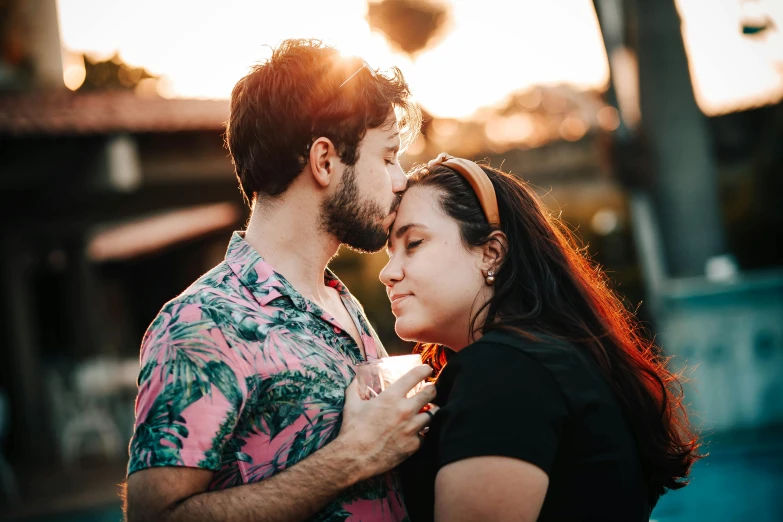 two young people are looking at each other in the distance