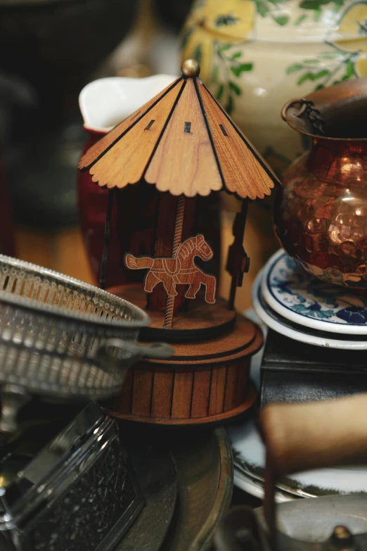 a carousel is on display in the store