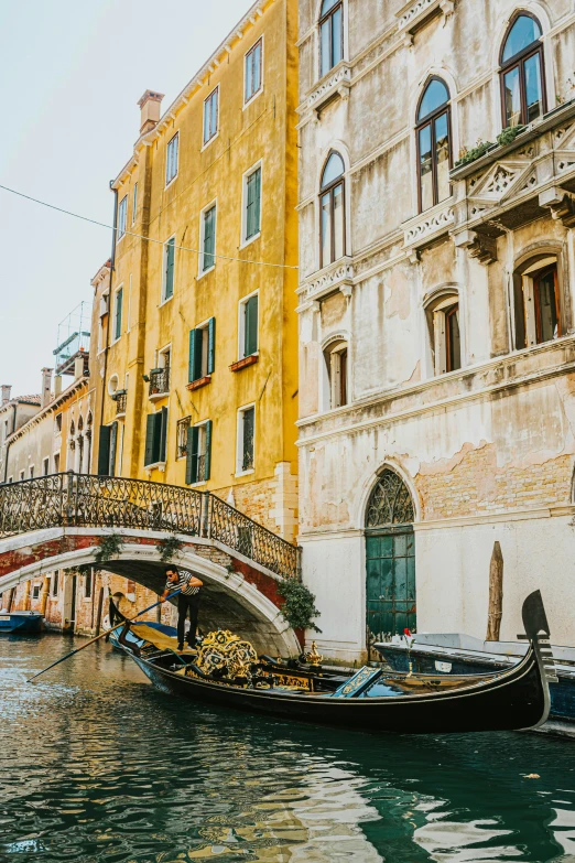 two gondolas in front of the bridge of venice