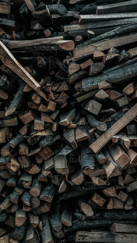 a pile of wood that is brown in color