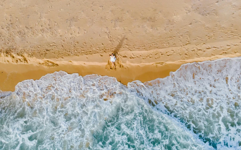 there is a aerial view of a sandy beach