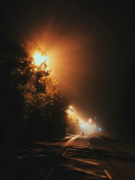 an image of a street light at night time