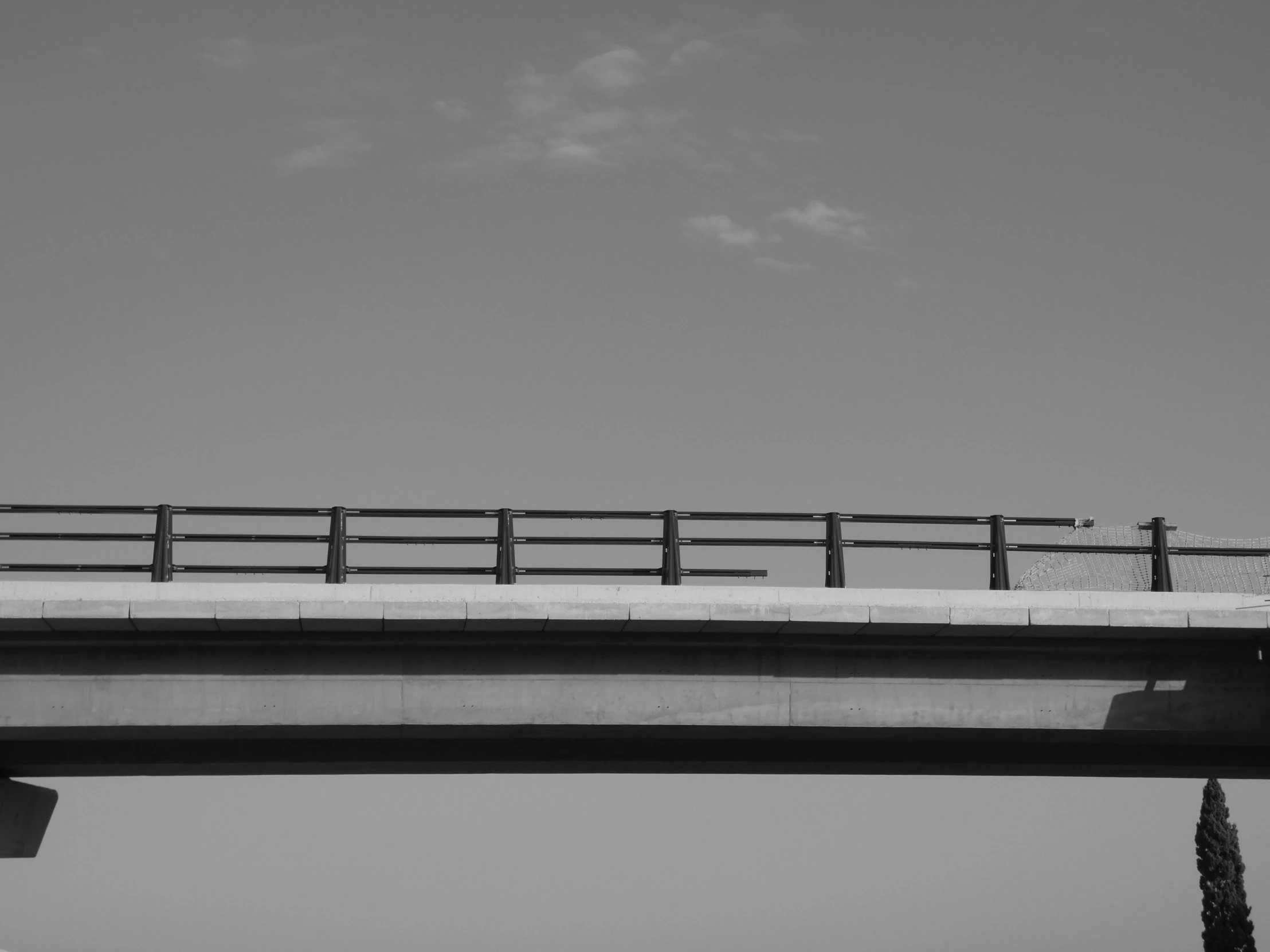 a man stands on top of a bridge