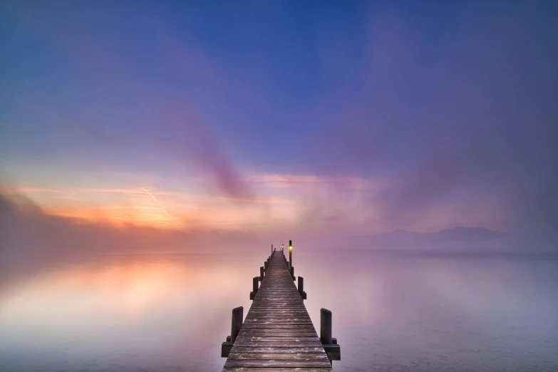 this is a pier at the ocean shore