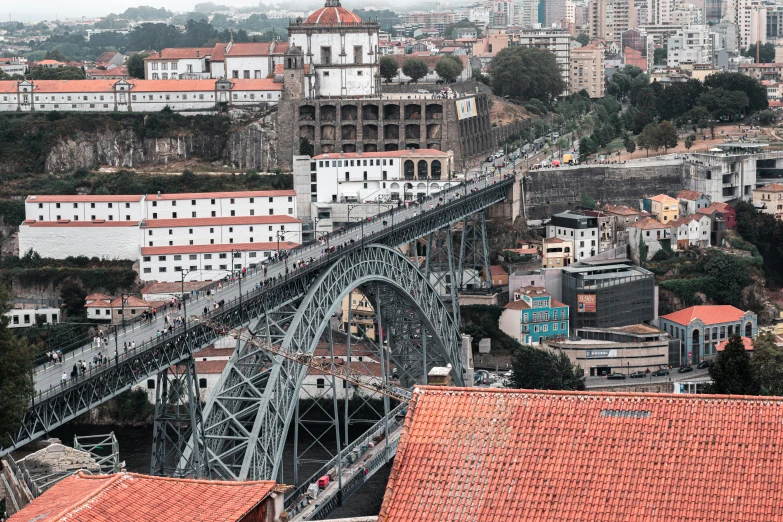 a large bridge that is crossing the middle of a city