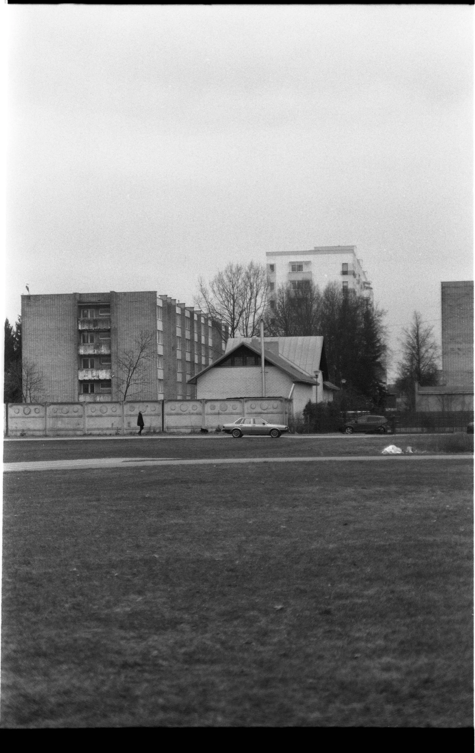 a black and white po of an old baseball field