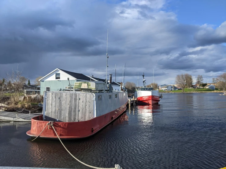 there is a large boat in the harbor