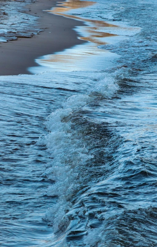 an image of a ocean scene with waves coming in