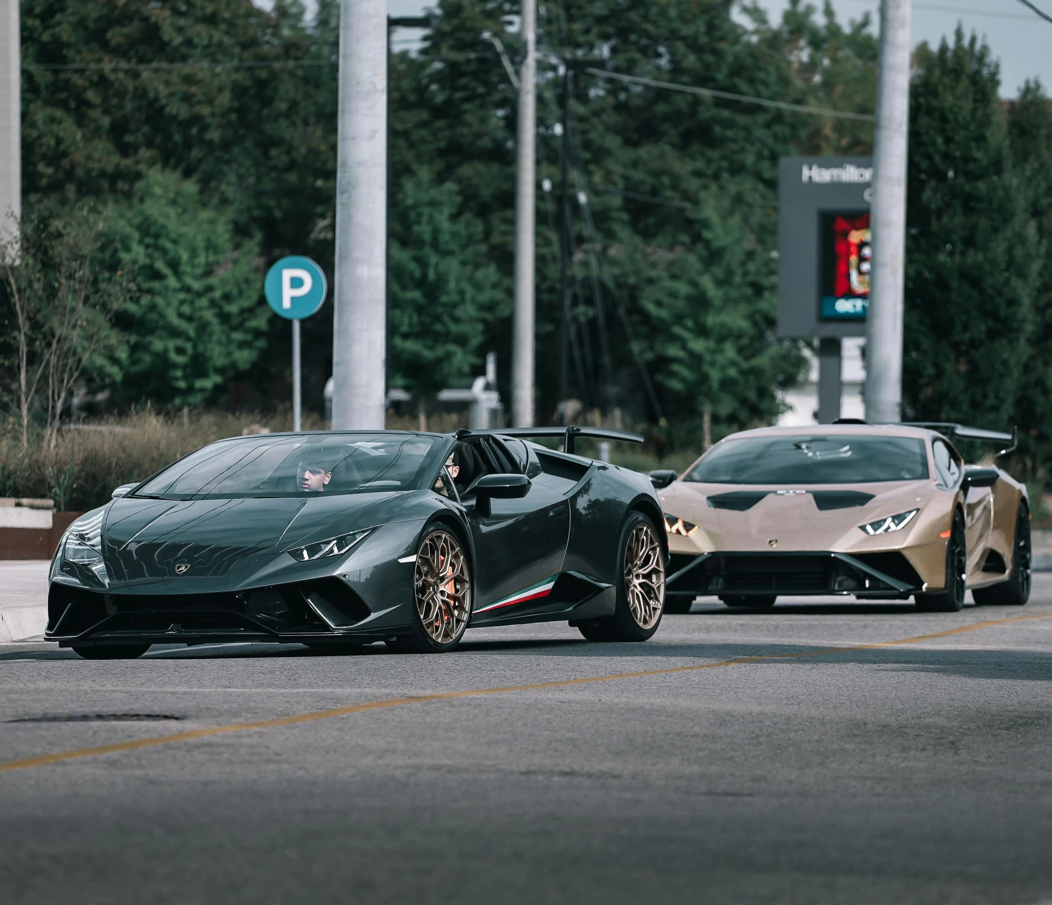 an exotic car that is parked on the street