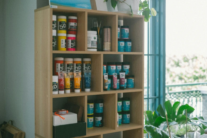 the shelving has many shelves to hold books