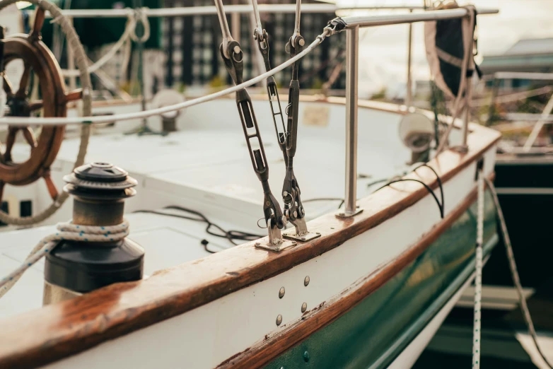 the front of the mast of a large boat