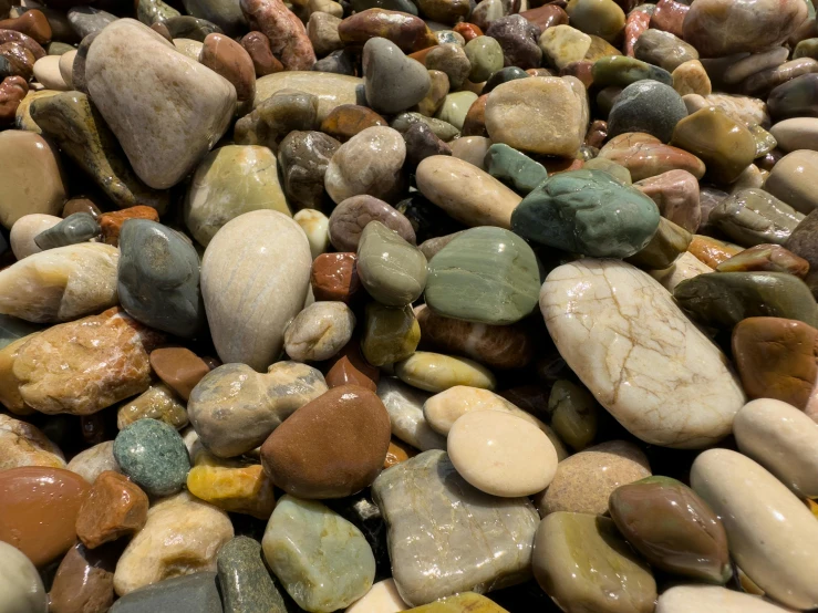 small stones with different shapes and sizes on them