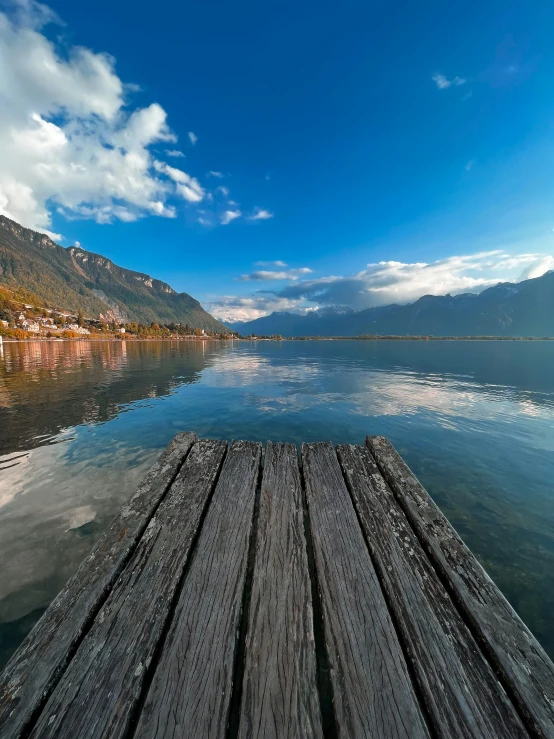 the dock in the middle of a lake